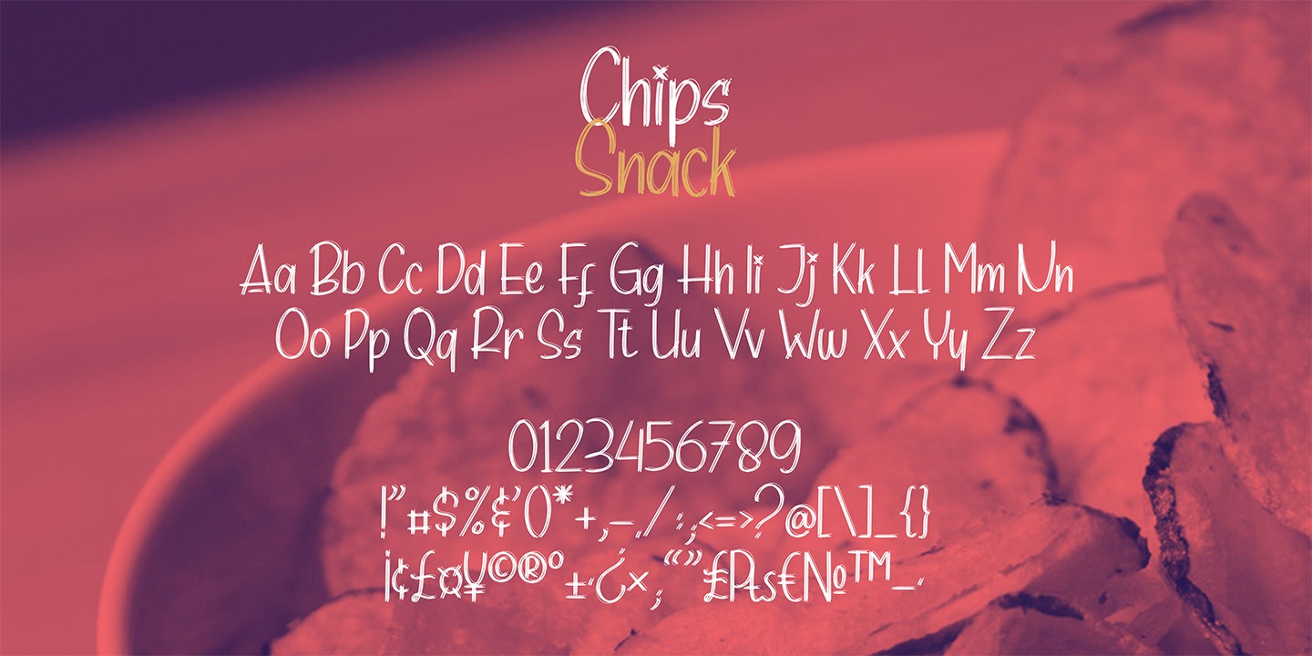 Ejemplo de fuente Chips Snack Regular